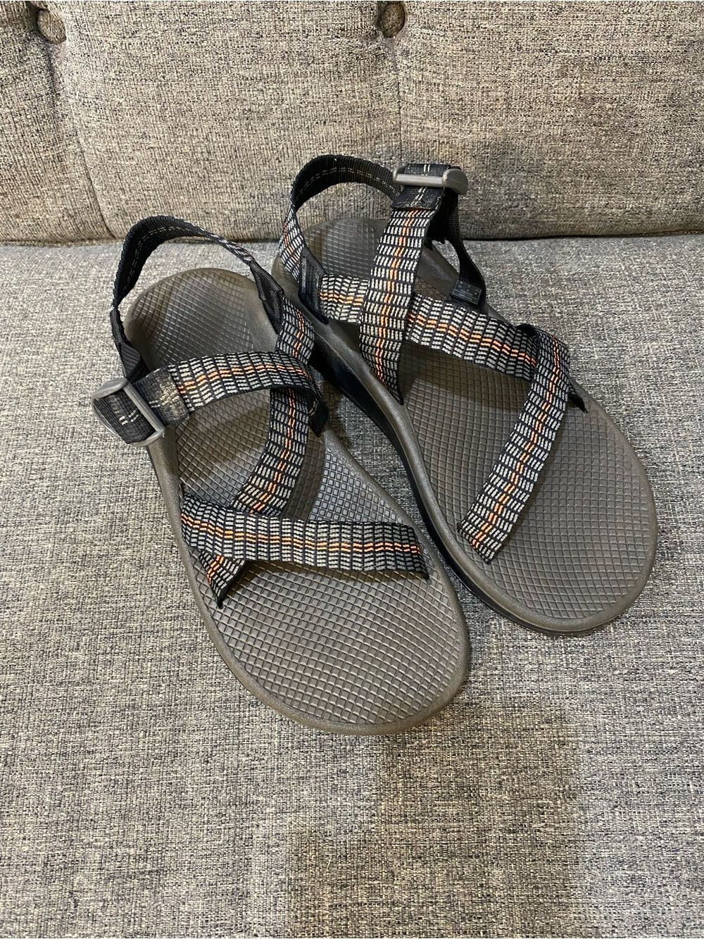 Chaco Men’s Z/Cloud - Traffic Orange Gray Sandals Size 11